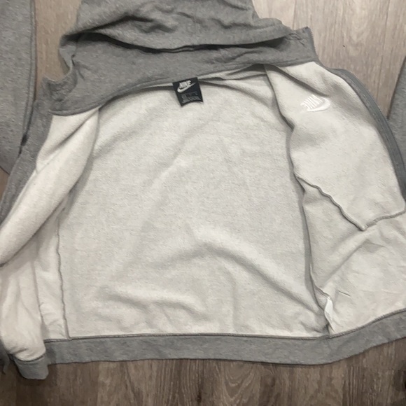 Big Kids Grey Nike Zip Up Hoodie - Picture 4 of 6